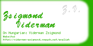 zsigmond viderman business card
